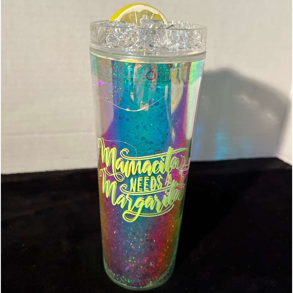 NWOT Hogg 22oz Acrylic Skinny Tumbler w/3D Lid. “Mamacita Needs A Margarita”